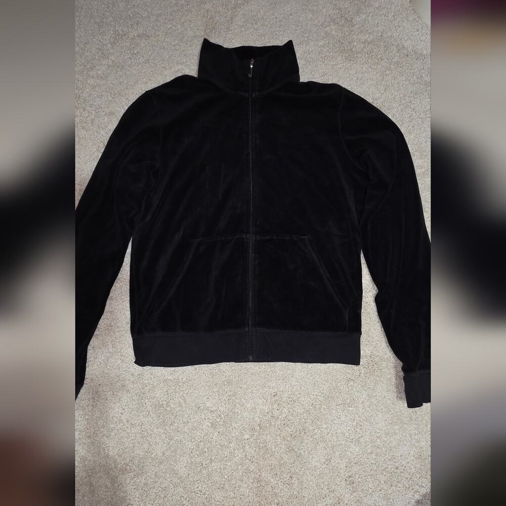 Y2k Women’s juicy couture velour jacket Black SIZE XL